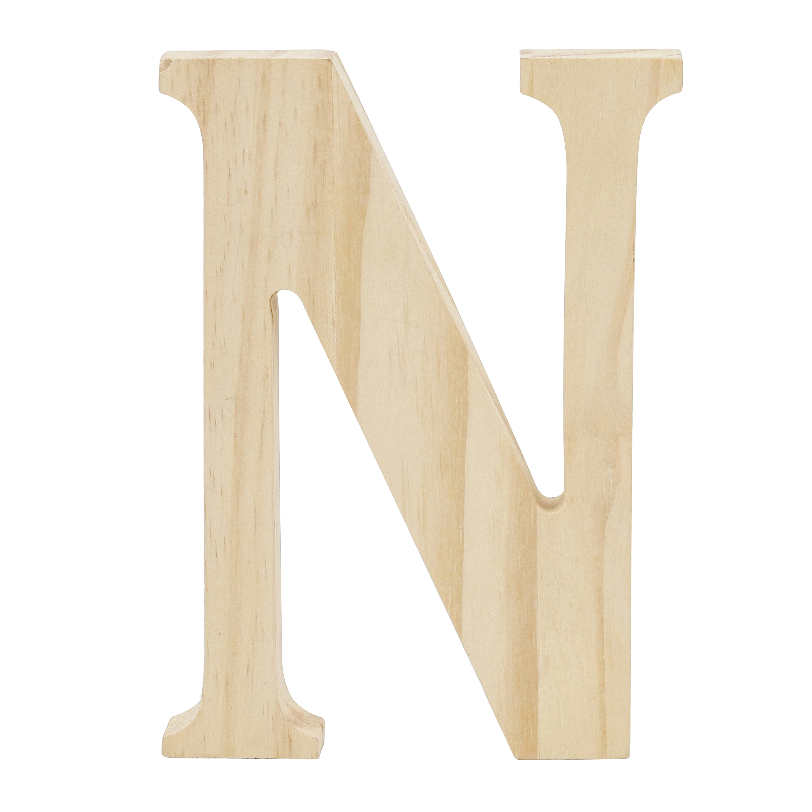 Letra "N" de Madeira Pinus 15x15x1,7cm Settis