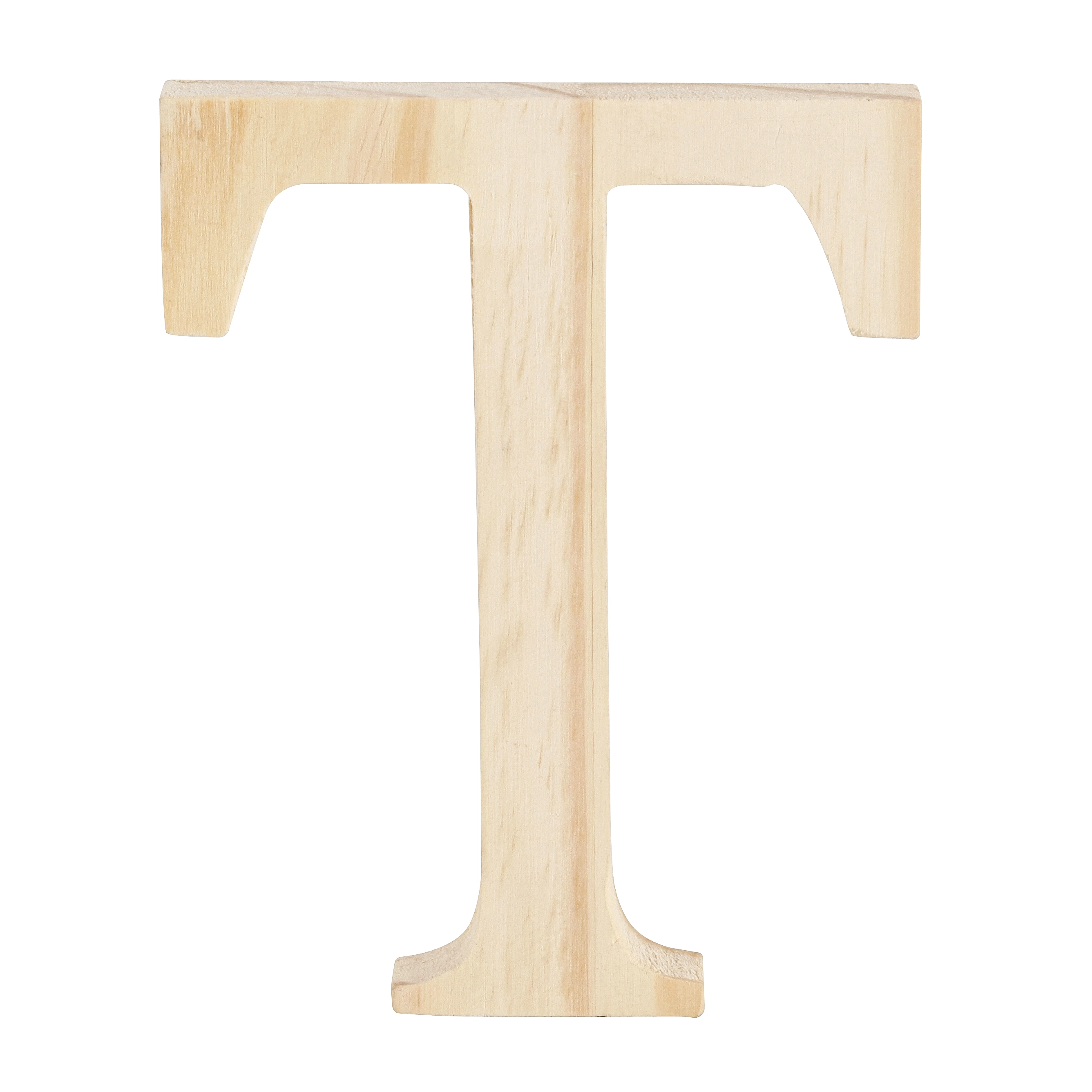 Letra "T" de Madeira Pinus 15x15x1,7cm Settis