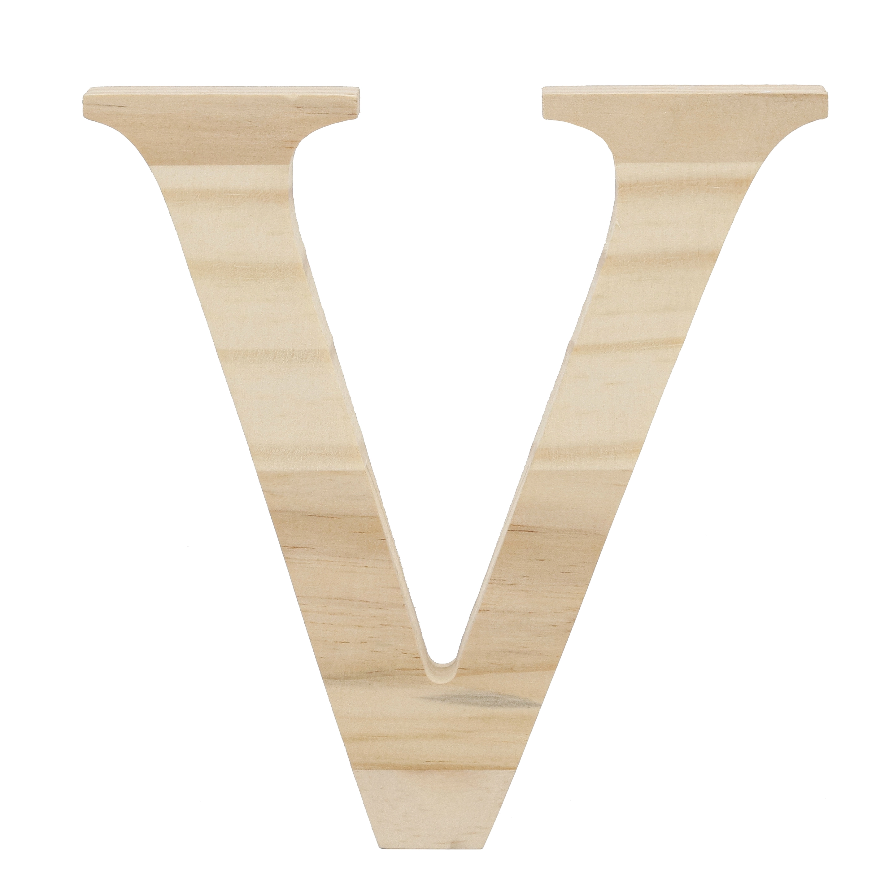 Letra "V" de Madeira Pinus 15x15x1,7cm Settis