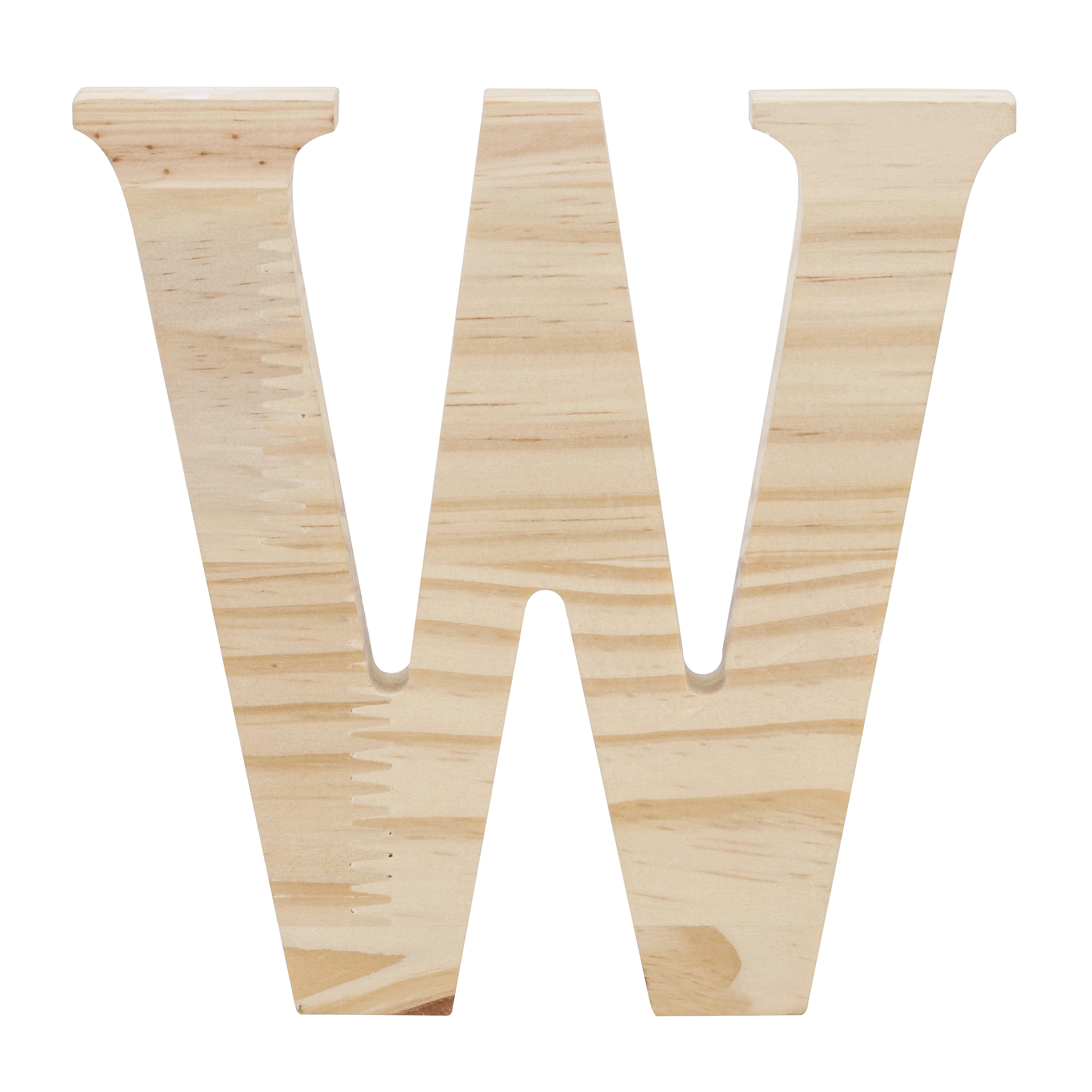 Letra "W" de Madeira Pinus 15x15x1,7cm Settis