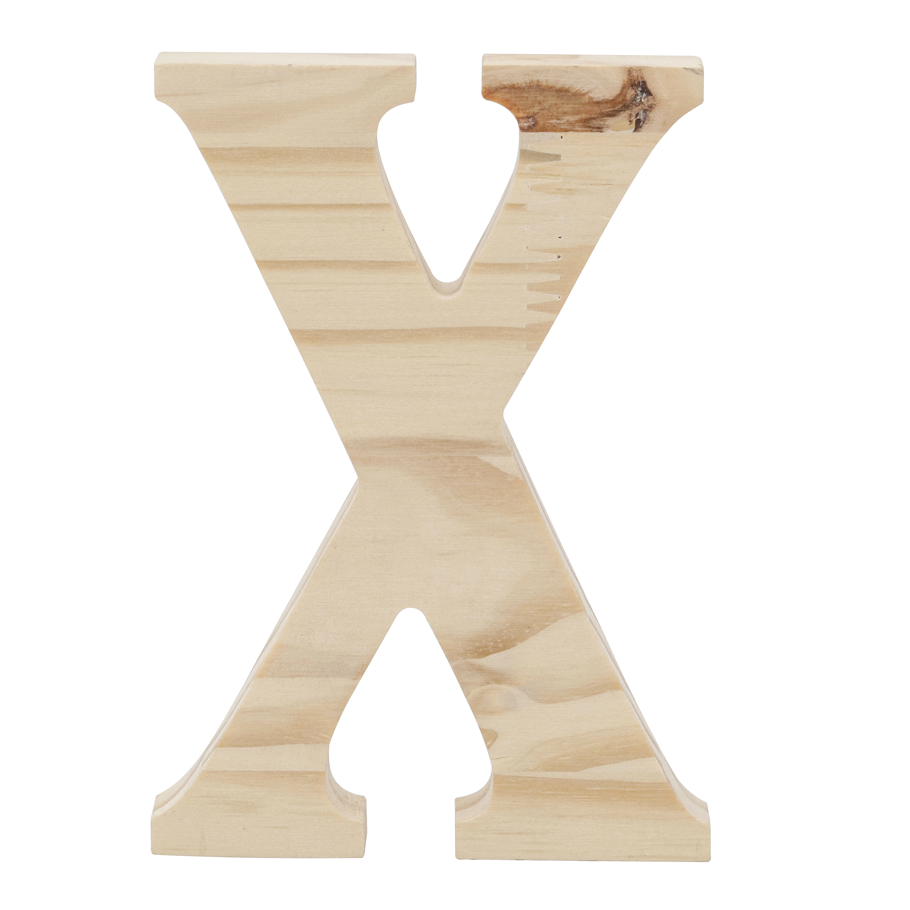 Letra "X" de Madeira Pinus 15x15x1,7cm Settis