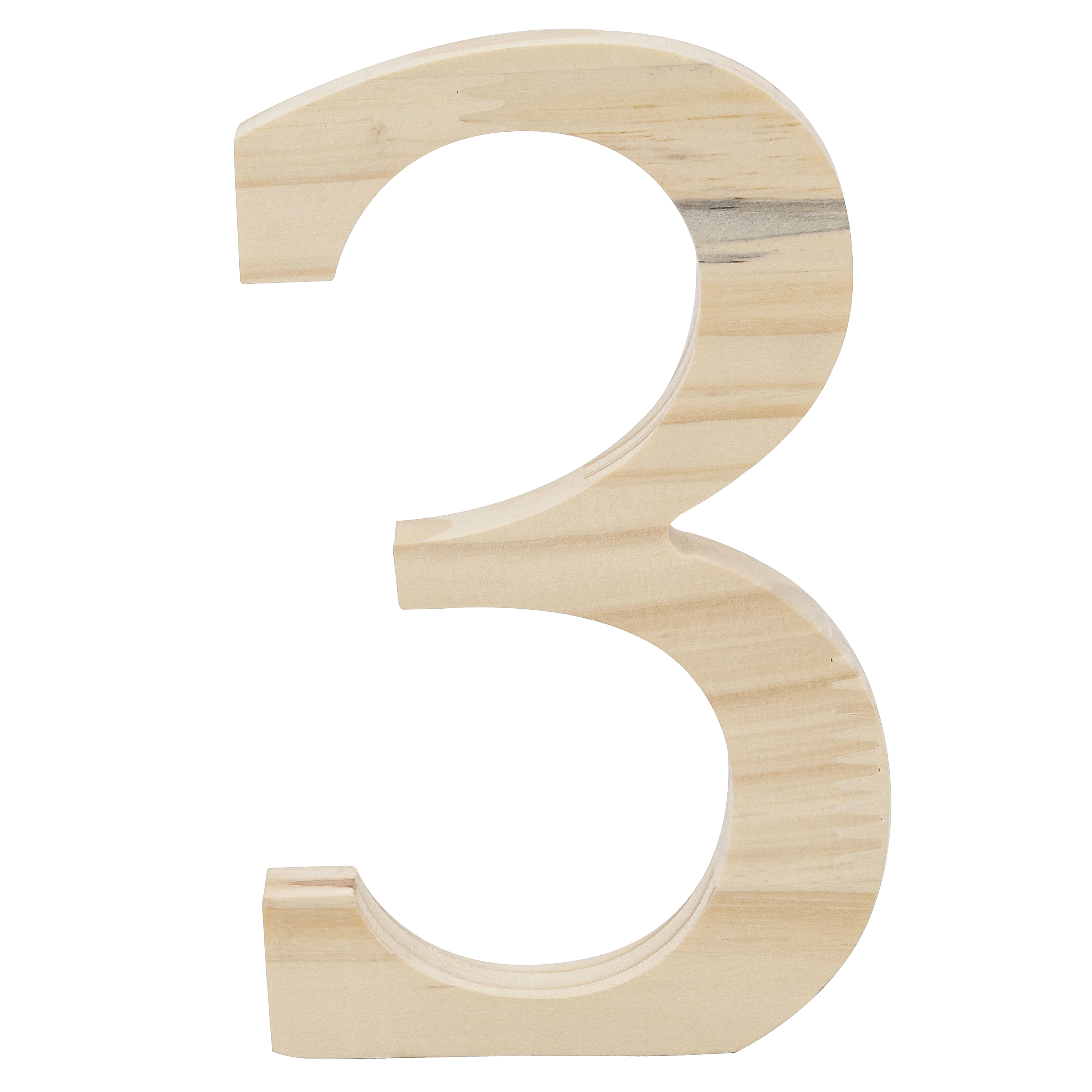 Numero "3" de Madeira Pinus 15x15x1,7cm Settis