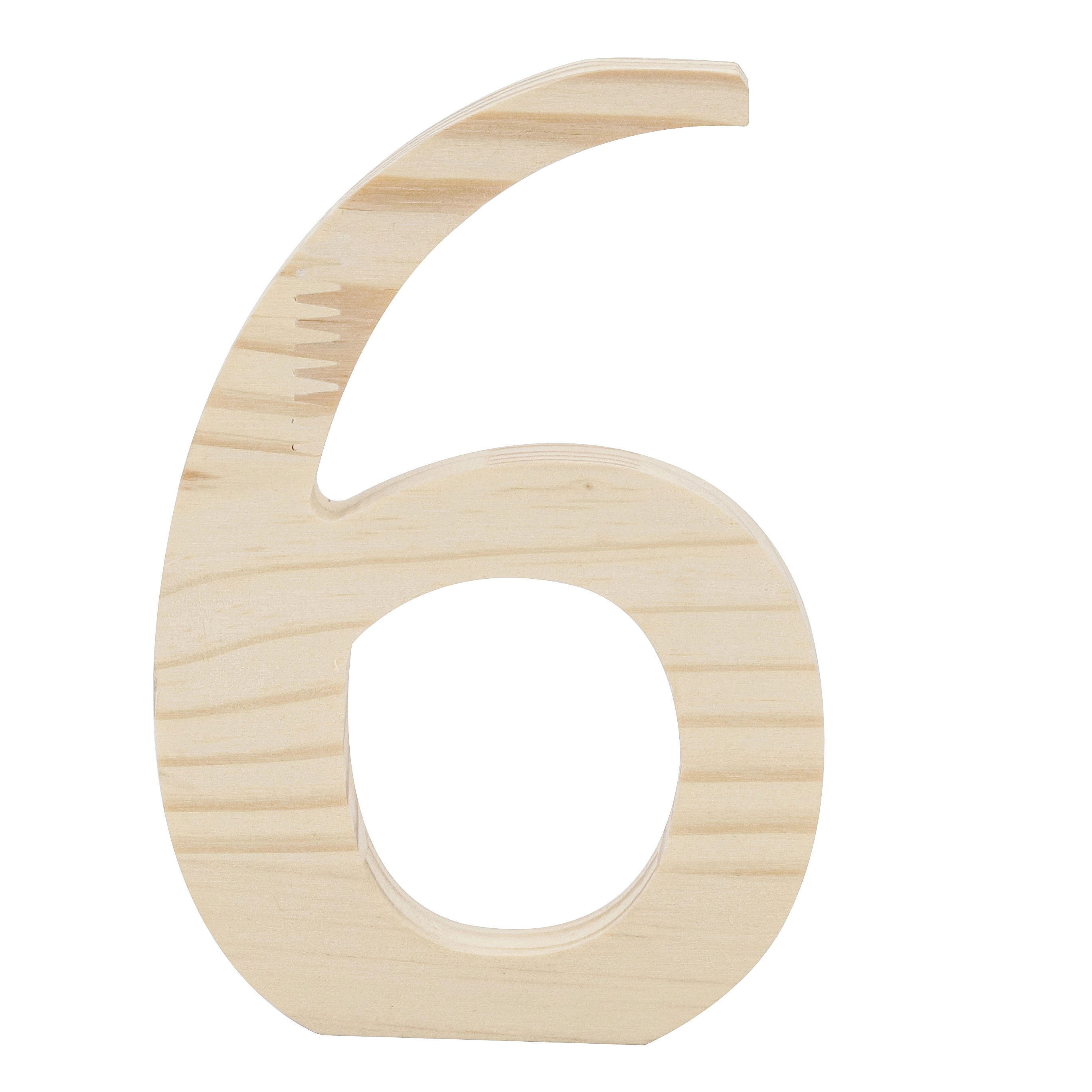 Numero "6" de Madeira Pinus 15x15x1,7cm Settis