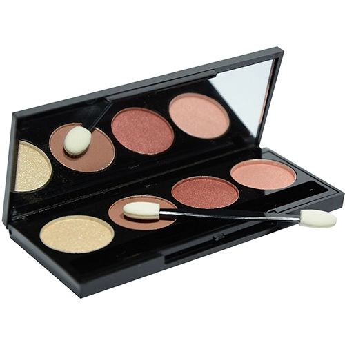 Estojo 4 Sombras Com Espelho Star Cosméticos Tons Terra