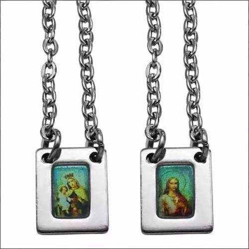 Escapulário Nossa Senhora Carmo Aço Inox
