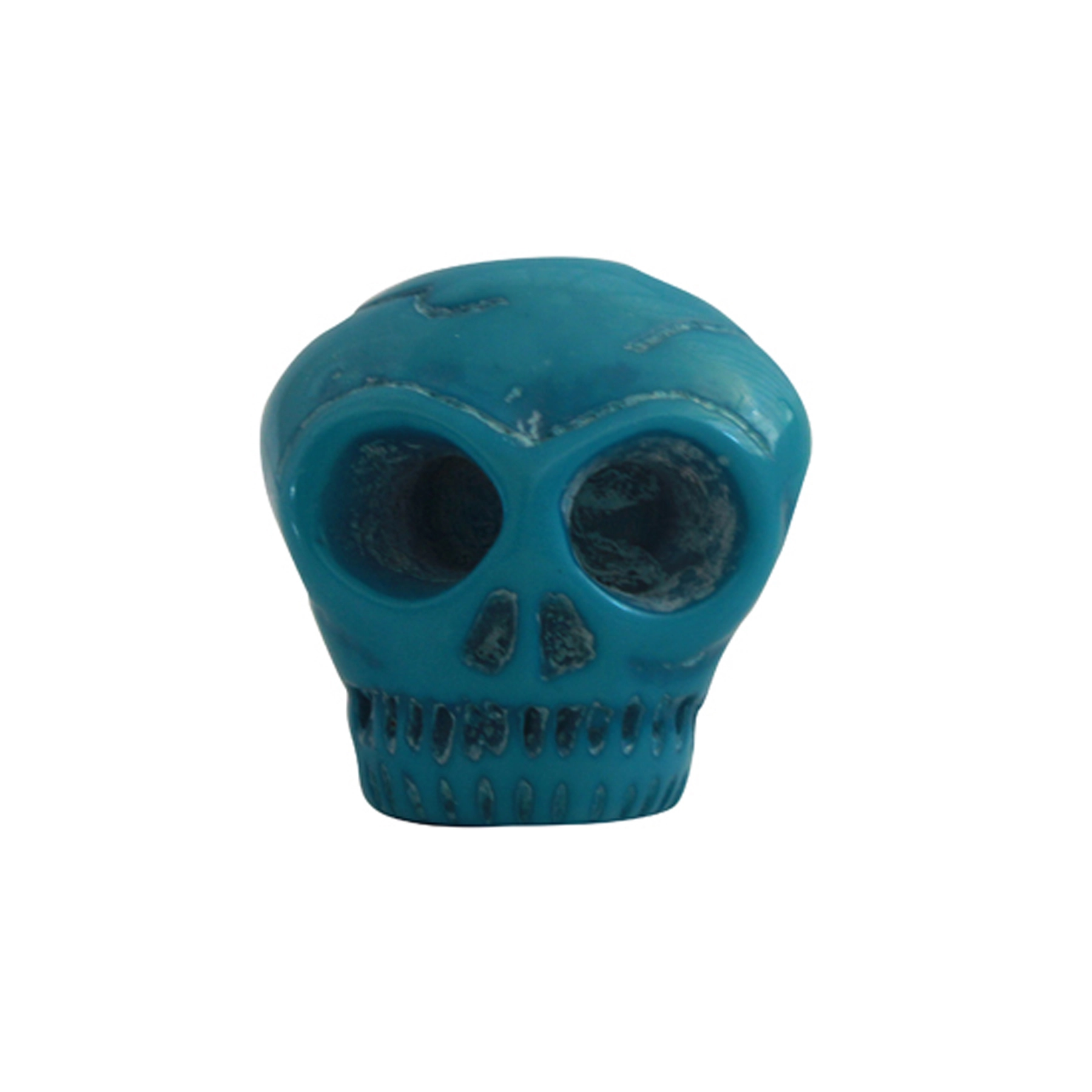 Puxador para Móveis Sobrepor Caveira Azul Resina 35mm 1 peça