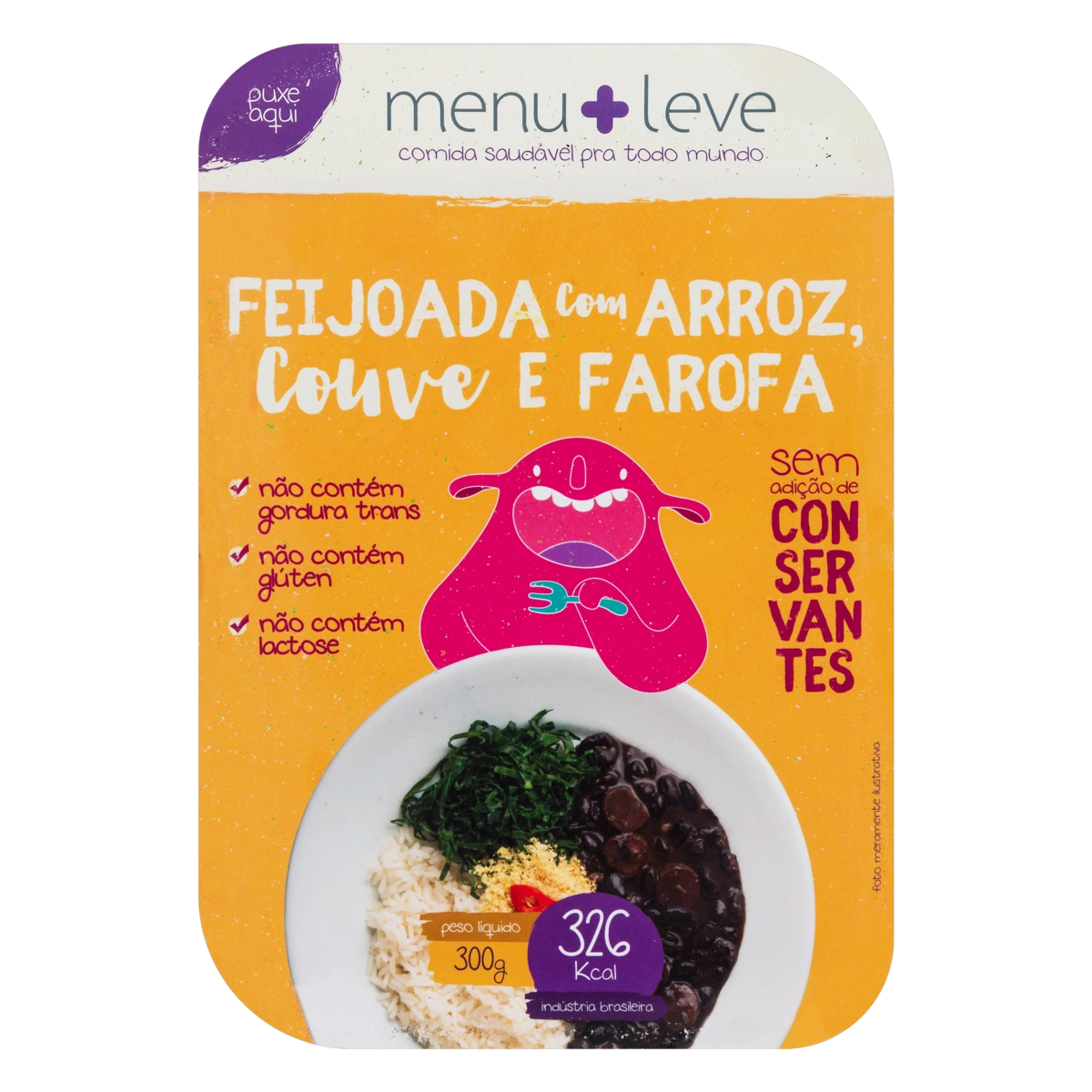 Feijoada Com Arroz, Couve E Farofa Menu Leve Bandeja 300g