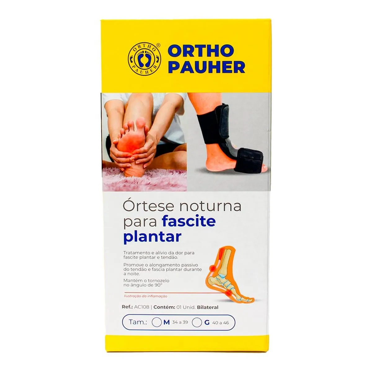 órtese Noturna Fascite Plantar Ortho Pauher M