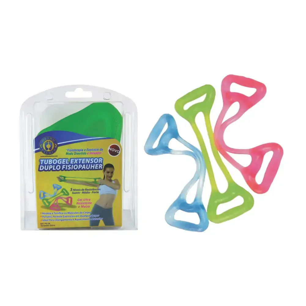 Tubogel Extensor Duplo Para Exercícios e Fisioterapia Fisiopauher FG 28 Orthopauher Azul