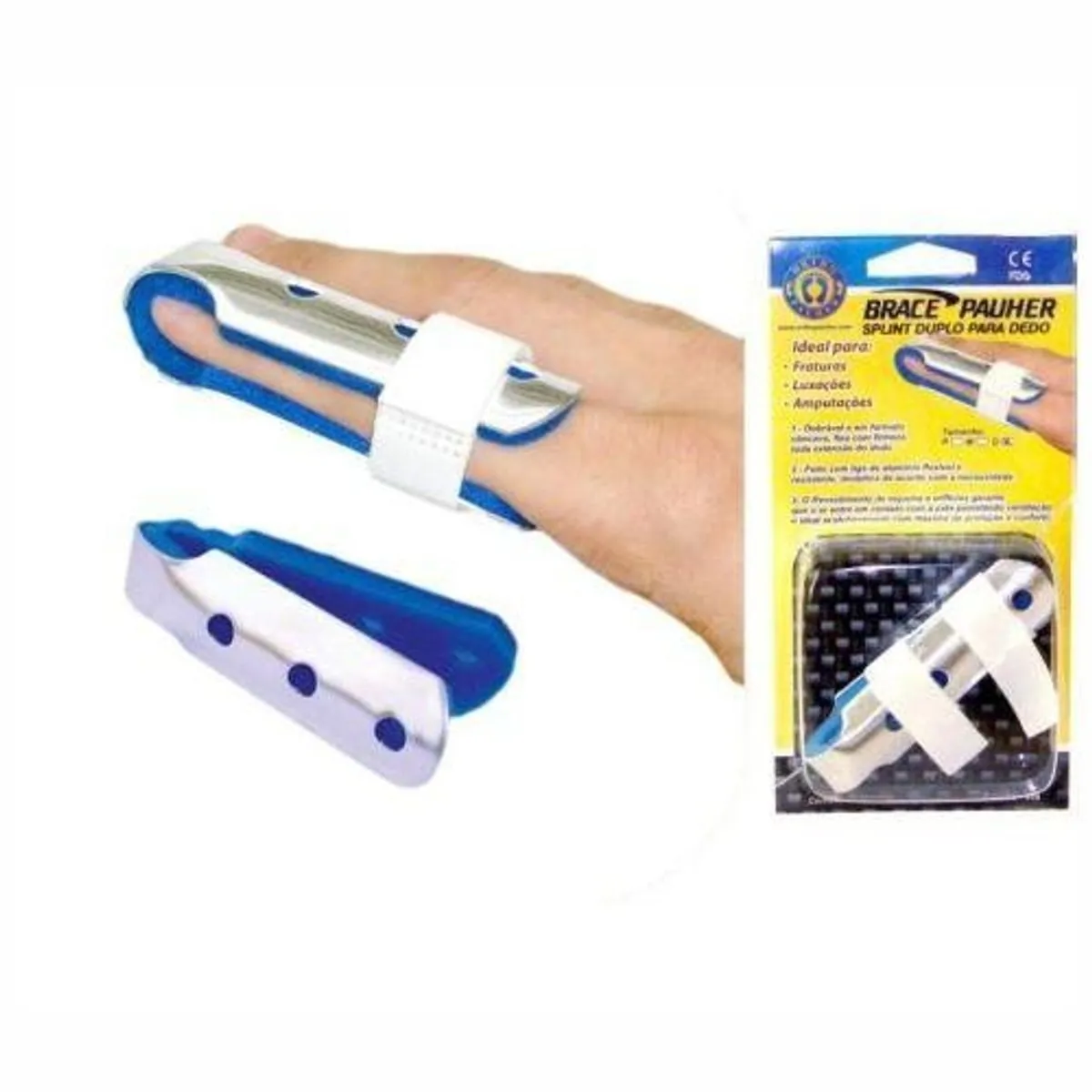 Splint Duplo Para Dedo - Bracepahuer - Ac-446 - Tam M