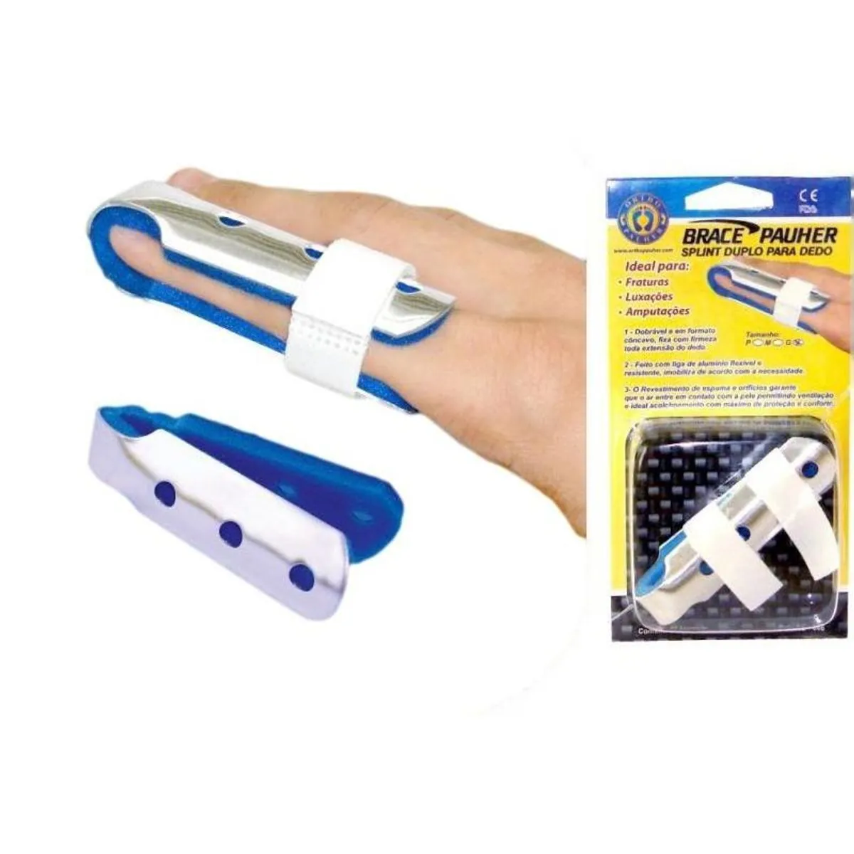Splint Duplo Para Dedo - Bracepahuer - Ac-446 - Tam G