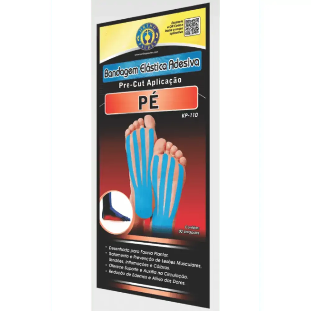 KP110 - Kinesio Pre-Cut Pé - Cor: Azul