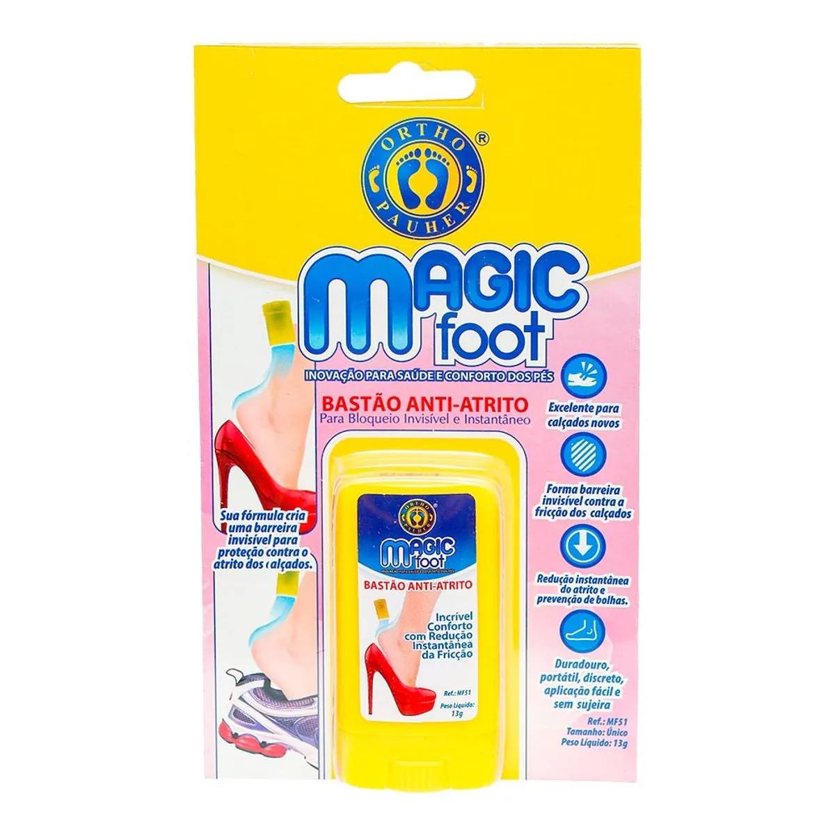 Protetor Bastão Antiatrito Ortho Pauher Magicfoot Tamanho único 13g