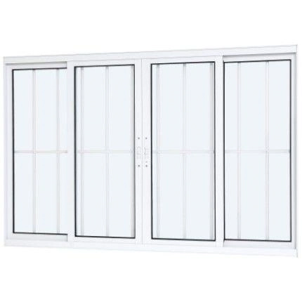 Janela De Alumínio Com Grade 04 Folhas Bco Master - 1,00x1,20m