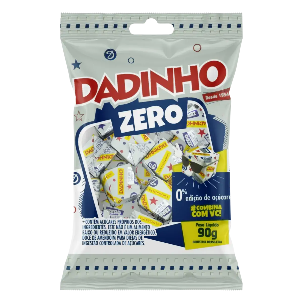Doce De Amendoim Dadinho Zero Pacote 90g