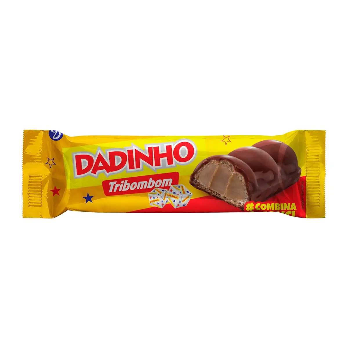 Wafer Recheio Amendoim Cobertura Chocolate ao Leite Dadinho Tribombom Pacote 30g