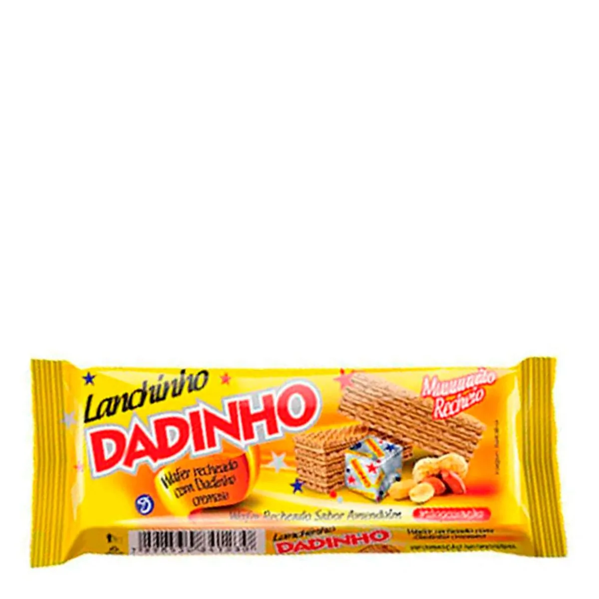 Wafer Recheio Amendoim Dadinho Lanchinho Caixa 468g 18 Unidades