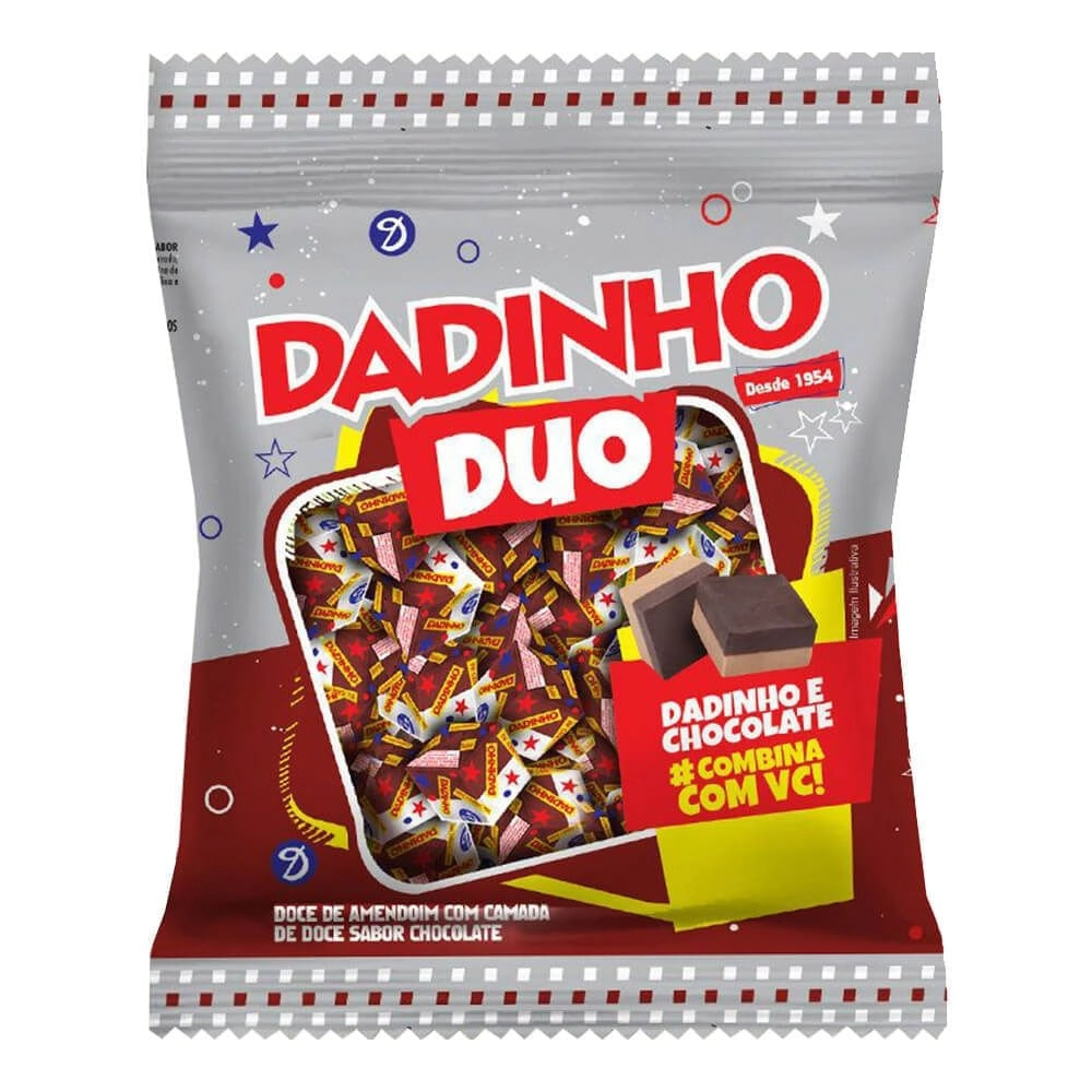 Doce De Amendoim Chocolate Dadinho Duo Pacote 600g