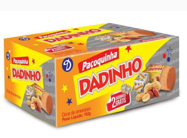 Kit 10 Paçoquinhas Dadinho 162g Grátis 2 Dadinhos Tradicionais De 6g Cada