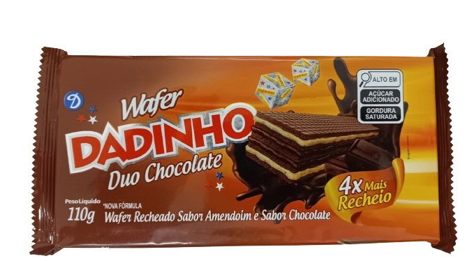 Biscoito Wafer Recheio Amendoim E Chocolate Dadinho Duo Pacote 110g