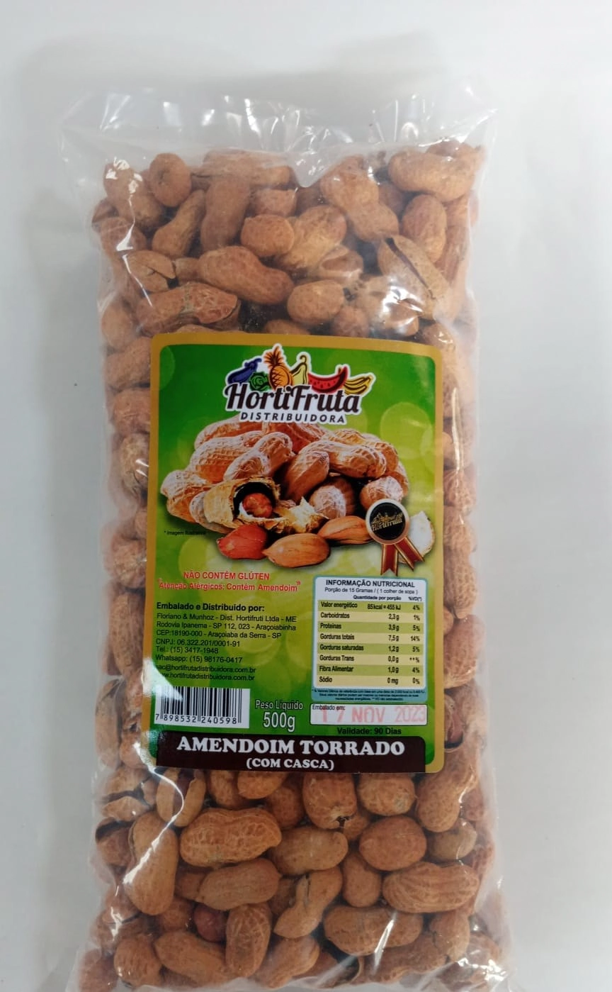Amendoim Hortifruta 500g Torrado C/casca