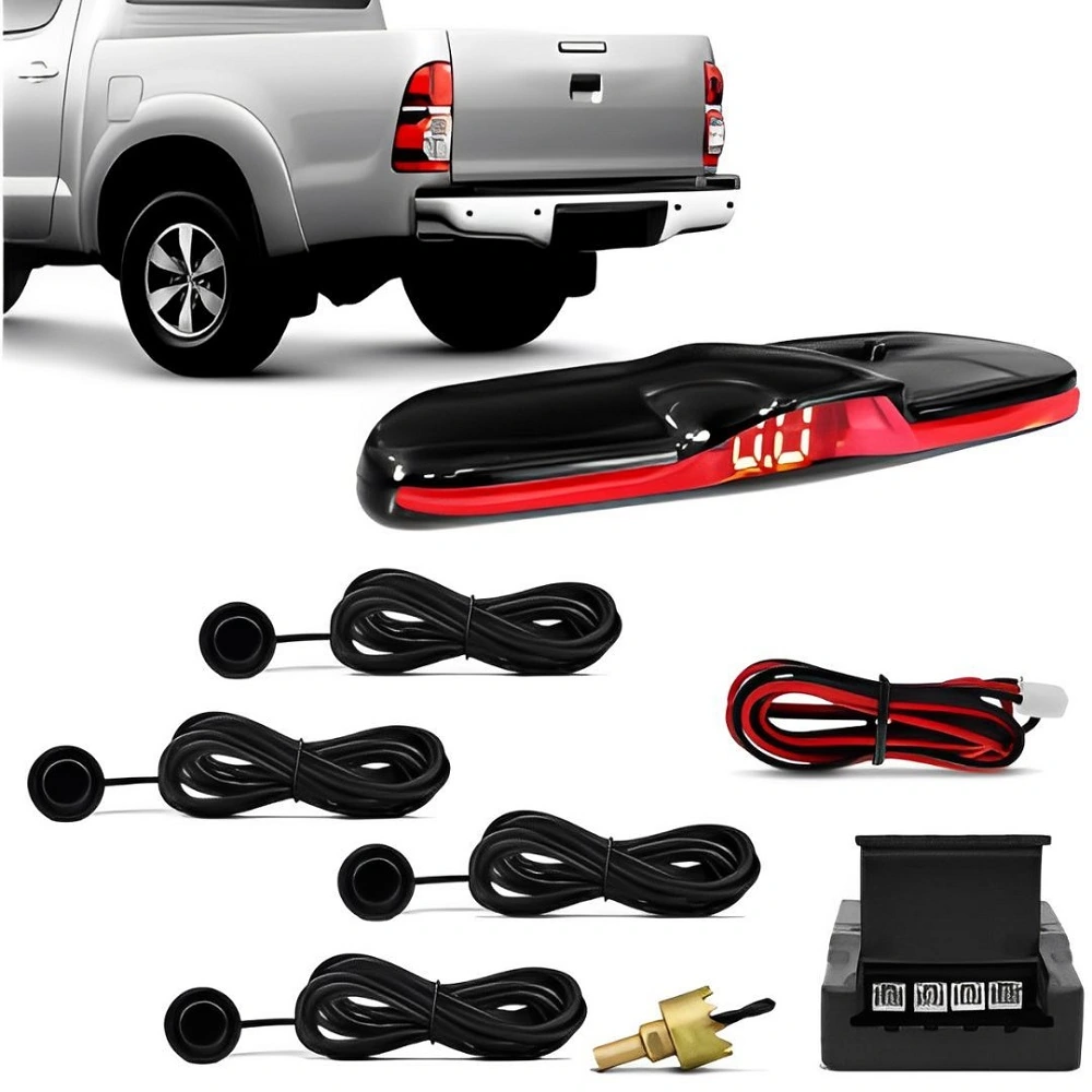 Sensor de Estacionamento Emborrachado 4 Sensores com Display Digital Sonoro - KX3/GALTEC KXS205A