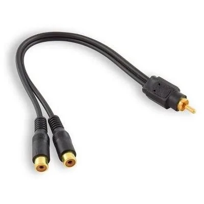 Cabo Y Rca 5MM 2 Pontas Fêmea e 1 Ponta Macho Preto KX3 - KX3/GALTEC YF30