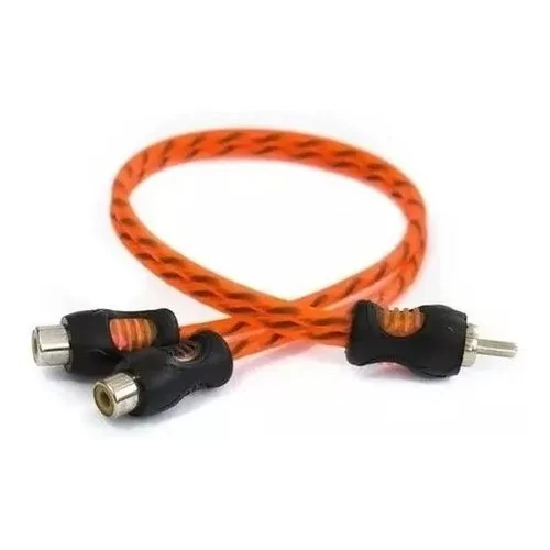 Cabo Y Rca 2 Pontas Fêmea e 1 Ponta Macho Profissional Tripla Blindagem Trançado Laranja KX3 - KX3/GALTEC RCY2F