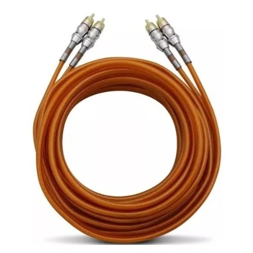 Cabo Rca 5 Metros Profissional Tripla Blindagem Trançado Laranja KX3 - KX3/GALTEC RCA5ML