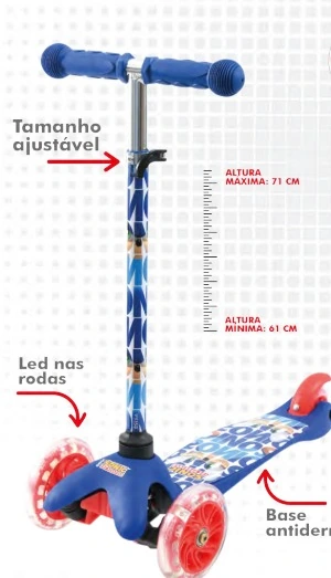 Patinete Sonic C/led 3 Rodas Ref.s007