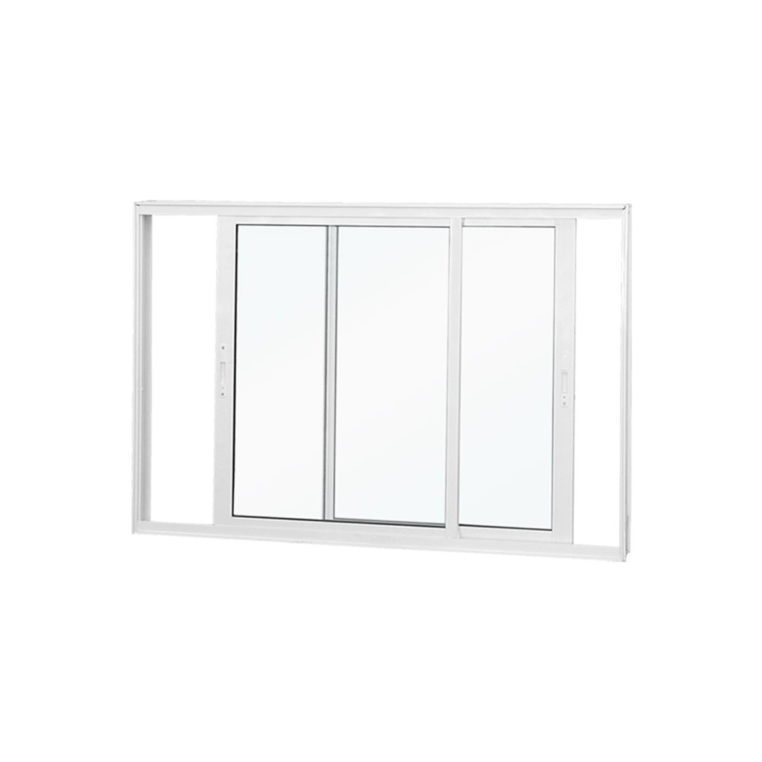 Janela De Correr Abertura Dupla 2 Folhas Vidro Liso 100x120cm Premium Esquadrias Branco