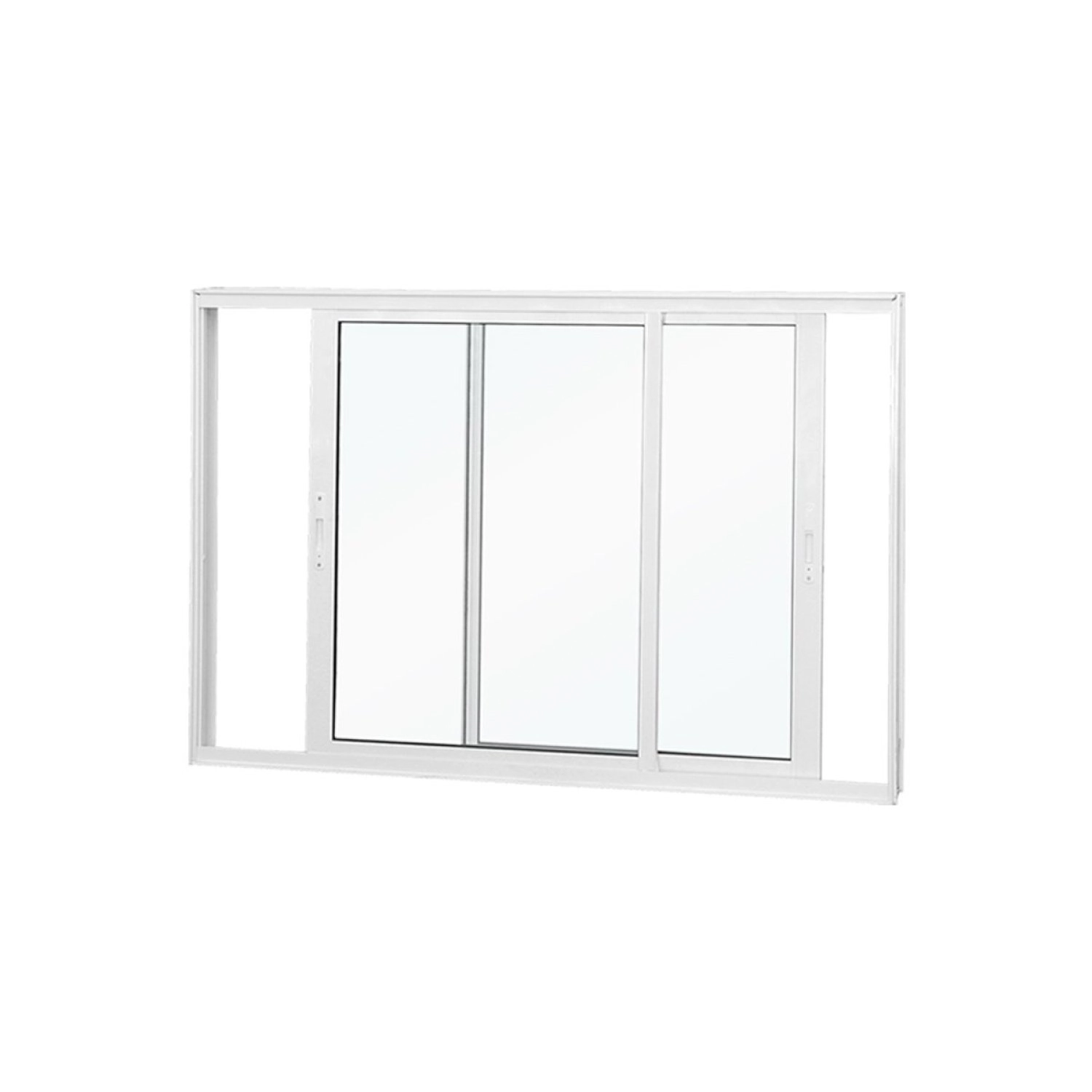 Janela De Correr Abertura Dupla 2 Folhas Vidro Liso 100x200cm Espresso Esquadrias Branco