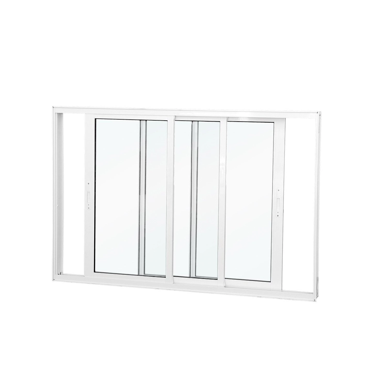 Janela De Correr Abertura Dupla 3 Folhas Vidro Liso 100x120cm Premium Esquadrias Branco