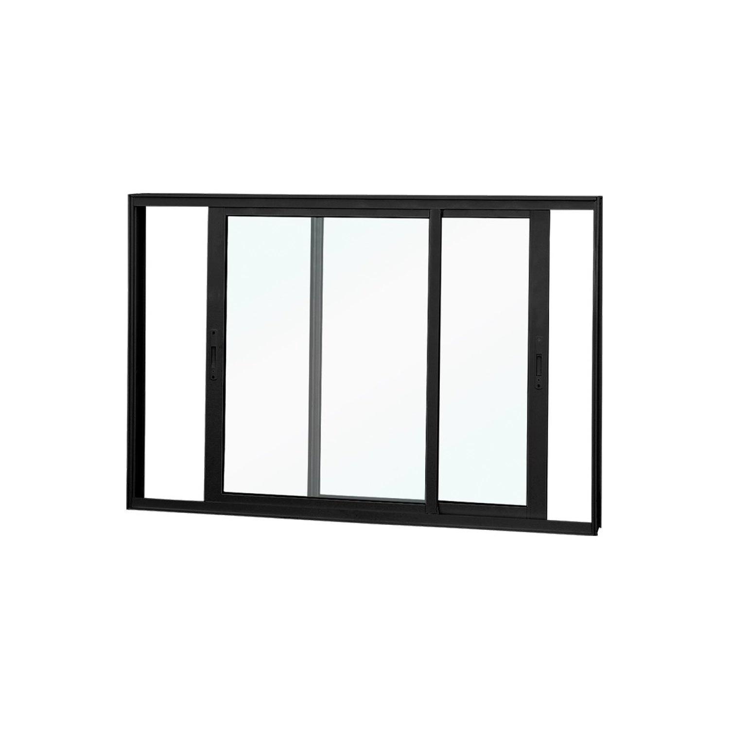Janela De Correr Abertura Dupla 2 Folhas Vidro Liso 100x120cm Premium Esquadrias Preto