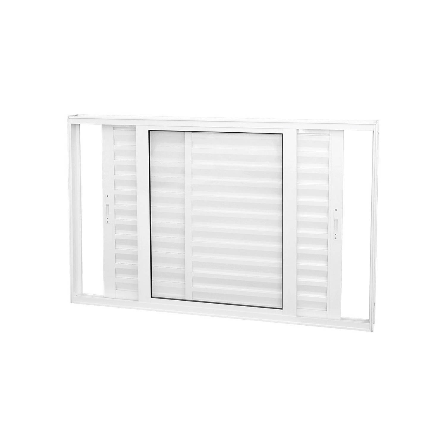 Janela Veneziana Abertura Dupla Premium 3 Folha Vidro Liso 100x120cm Crv Portas E Janelas Branco