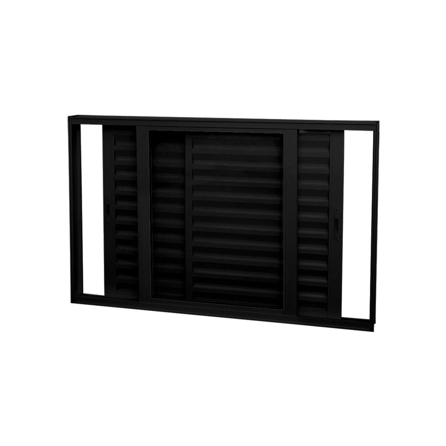Janela Veneziana Abertura Dupla Premium 3 Folha Vidro Liso 100x120cm Crv Portas E Janelas Preto