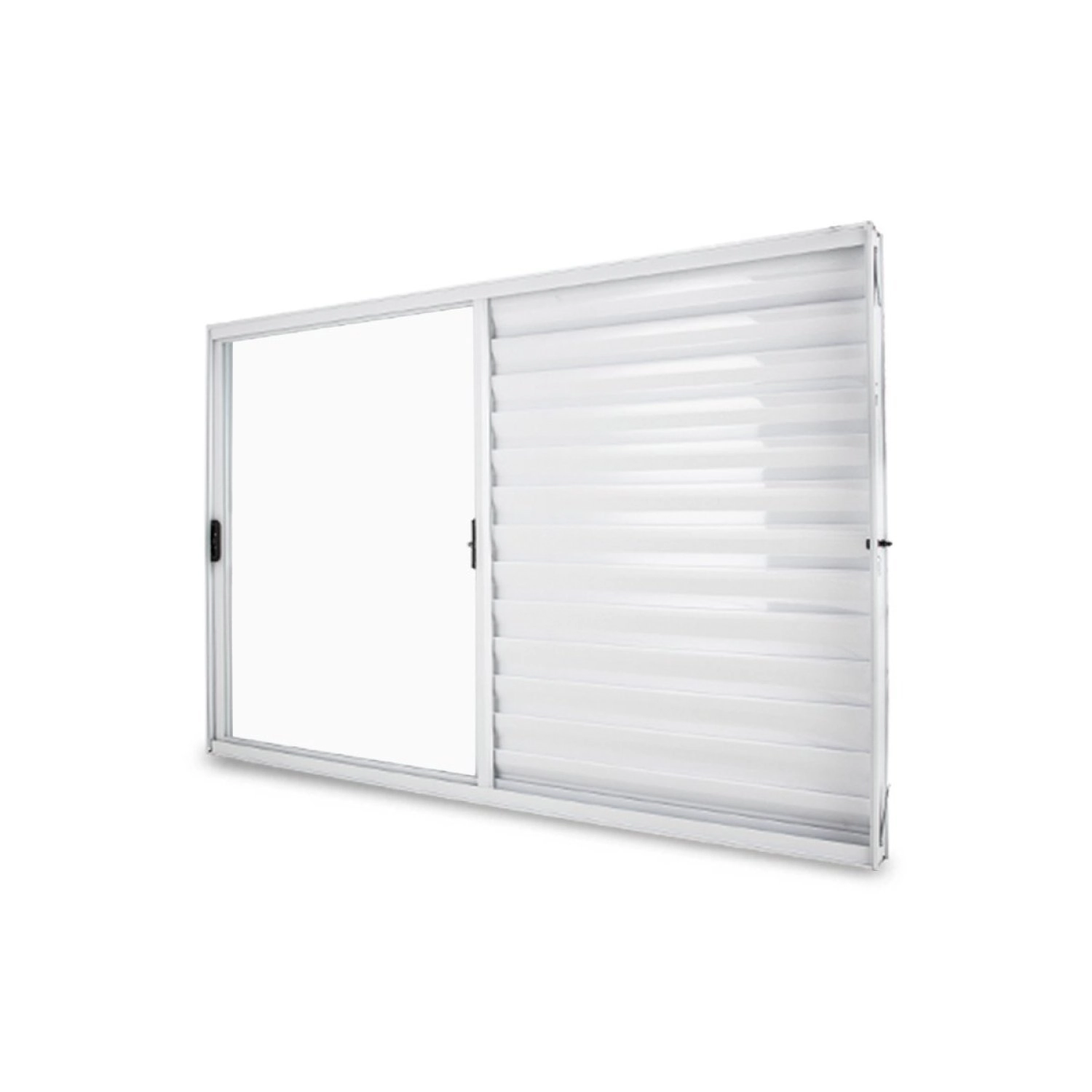 Janela Veneziana Abertura Direita Exclusiva 3 Folhas Vidro Liso 100x100cm Crv Portas E Janelas Branco