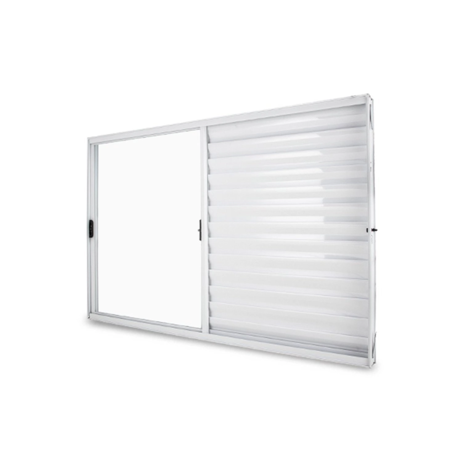 Janela Veneziana Abertura Direita Exclusiva 3 Folhas Vidro Liso 100x150cm Crv Portas E Janelas Branco