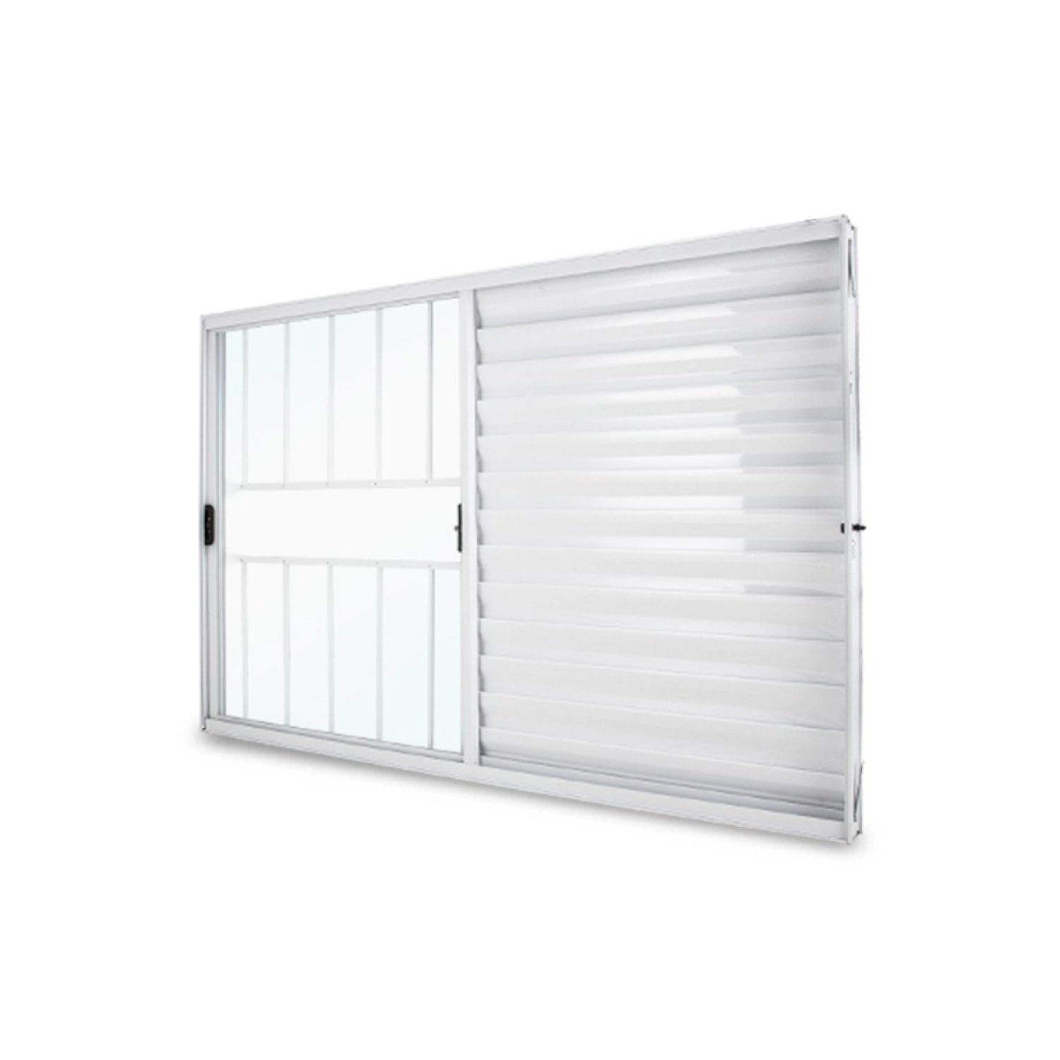 Janela Veneziana Abertura Direito Exclusiva 3 Folhas Grade Vidro Liso 100x100cm Crv Portas E Janelas Branco