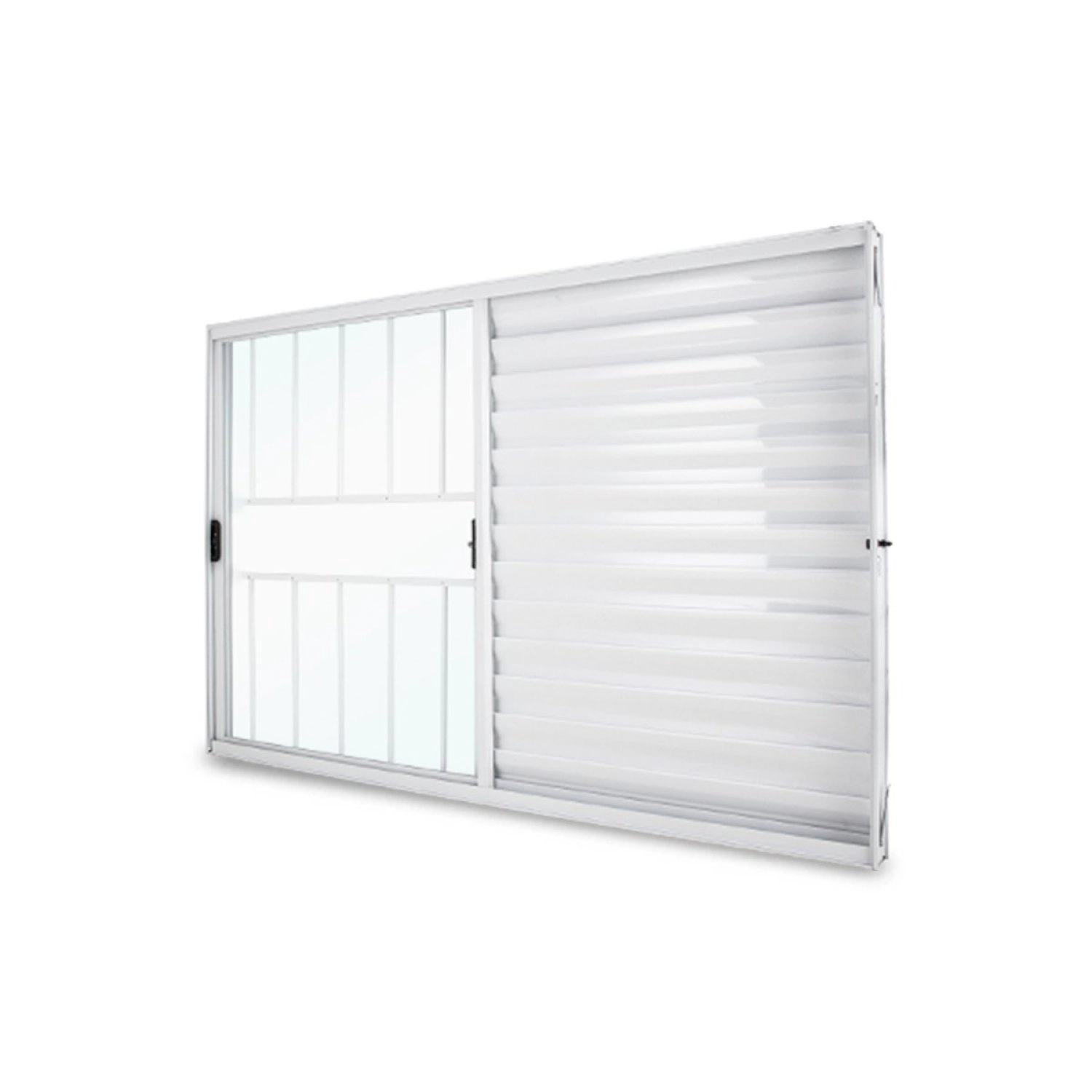 Janela Veneziana Abertura Direita Exclusiva 3 Folhas Grade Vidro Liso 100x150cm Crv Portas E Janelas Branco