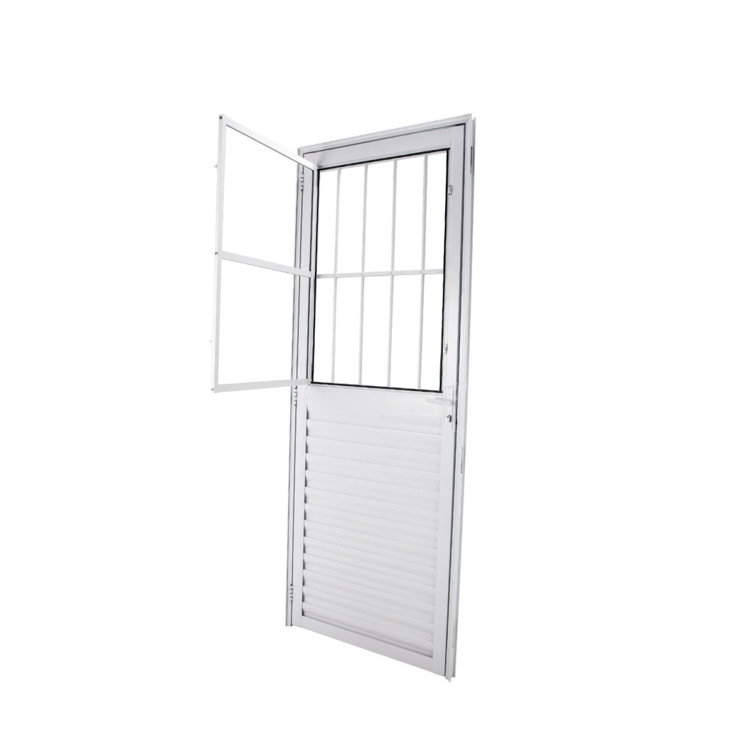 Porta Postigo Abertura Com Vidro Liso 210x80x3,7cm Abertura Direita Crv Esquadrias Branco