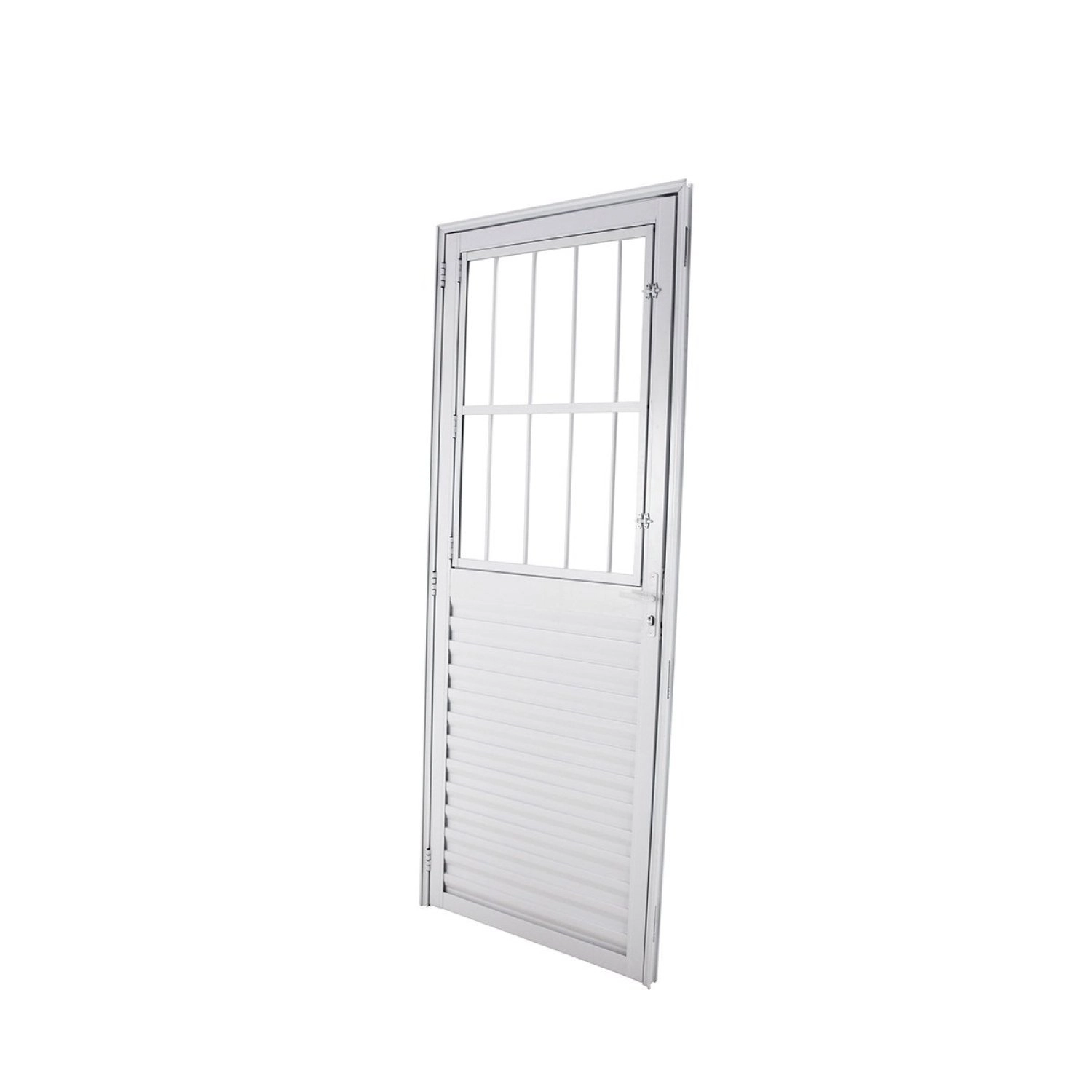 Porta Postigo Abertura Com Vidro Liso 210x80x4,5cm Abertura Direita Crv Esquadrias Branco
