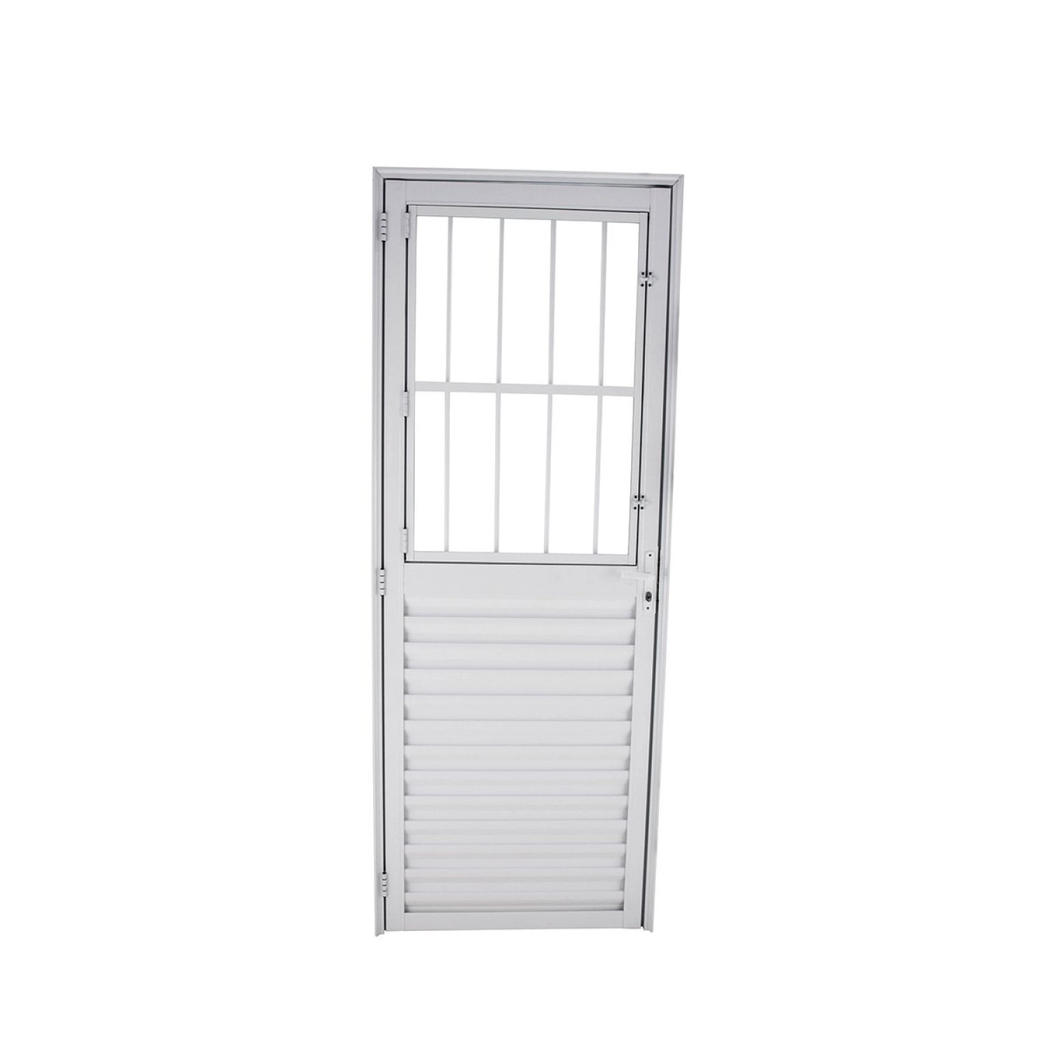 Porta Postigo Abertura Com Vidro Liso 210x80x4,5cm Abertura Esquerda Crv Esquadrias Branco