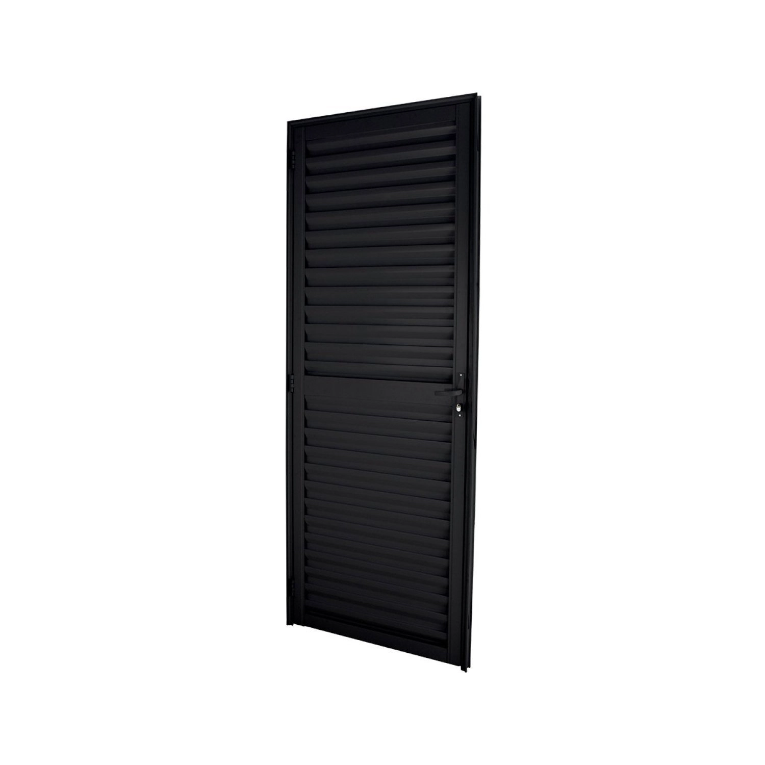 Porta Veneziana 210x80x4,5cm Abertura Direita Crv Esquadrias Preto