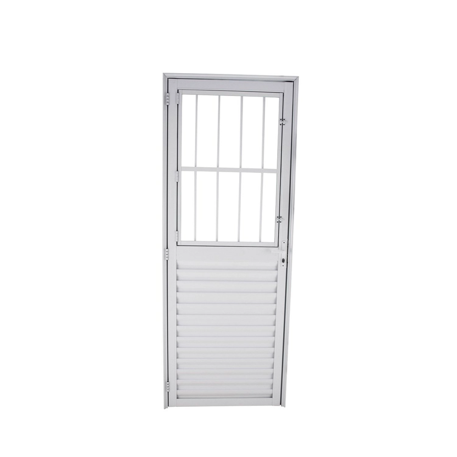 Porta Postigo Abertura Com Vidro Mini Boreal 210x80x3,7cm Abertura Esquerda Crv Esquadrias Branco