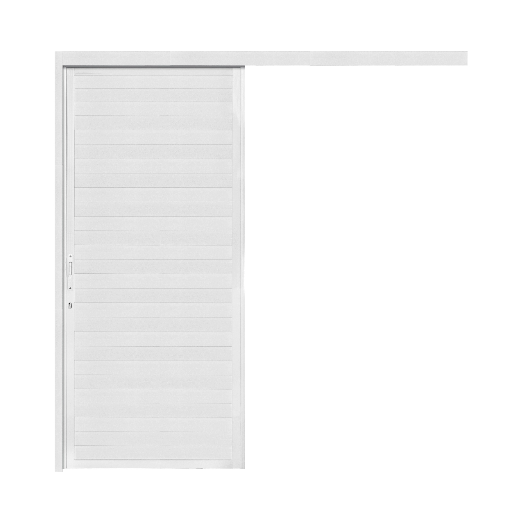 Porta de Correr Suspensa Lambrill de Alumínio Branco 2,10x1,00m CRV