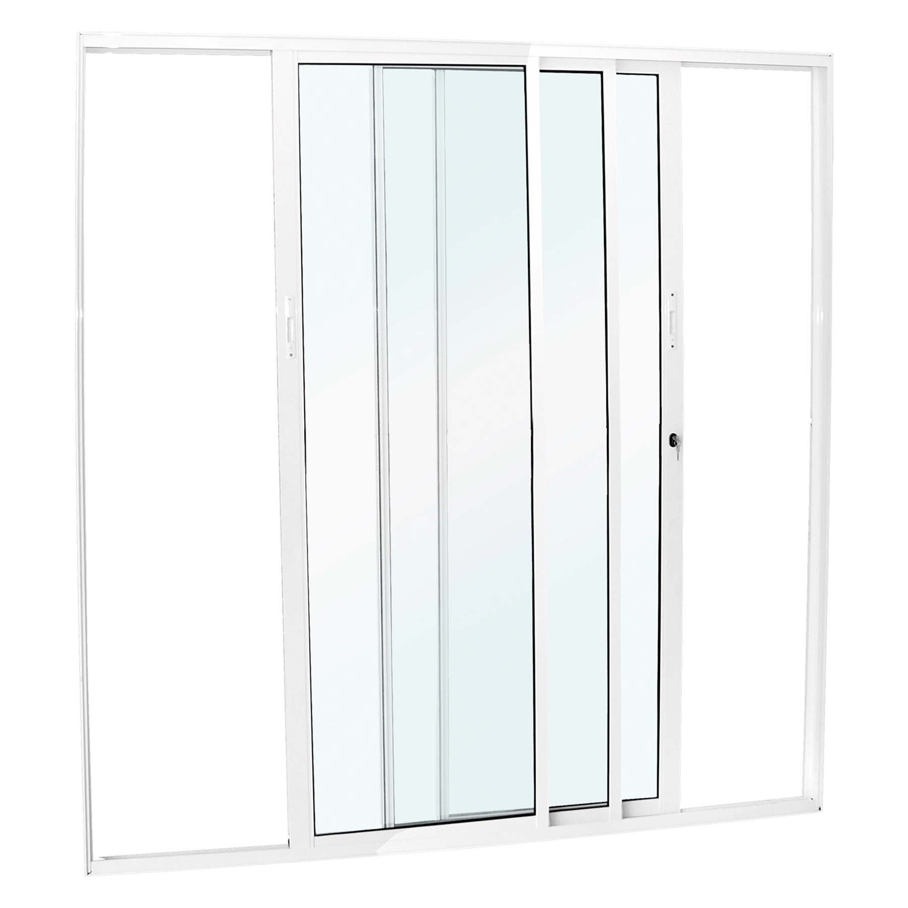 Kit Porta Alumínio de Correr Direito|Esquerdo Branca 210x200cm Com Batente Nobre CRV