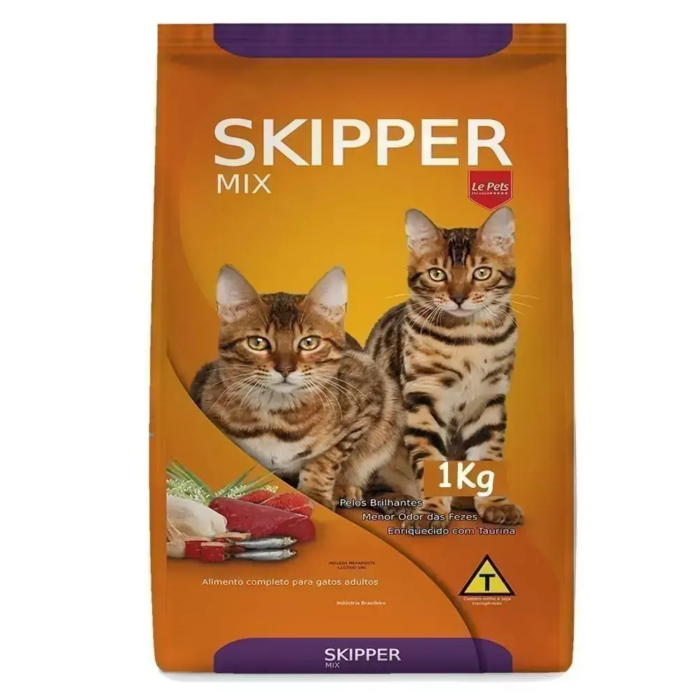 Ração para Gatos Adultos Le Pets Skipper Mix 1Kg