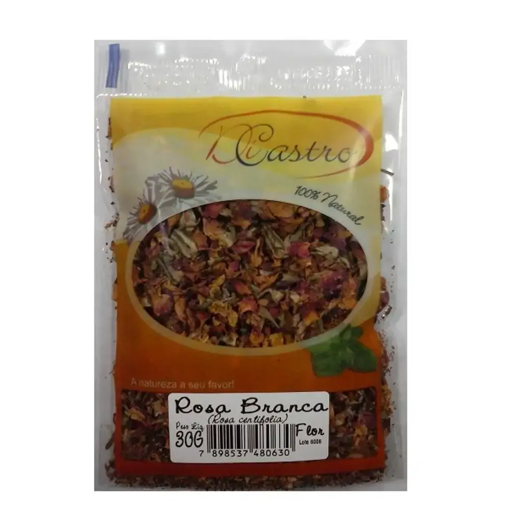 Flor Para Cha Rosa Branca 30g Dicastro