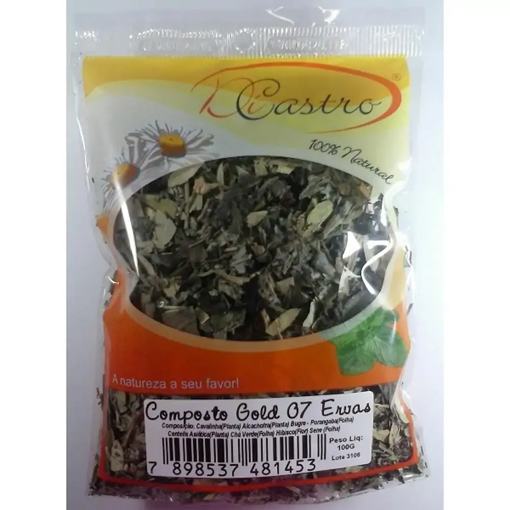 Cha Composto Gold 07 Ervas 100g Di Castro Di Castro